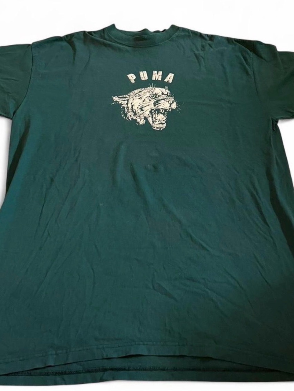 Men’s Vintage 90s Puma Green Graphic T-Shirt Logo Size XXL